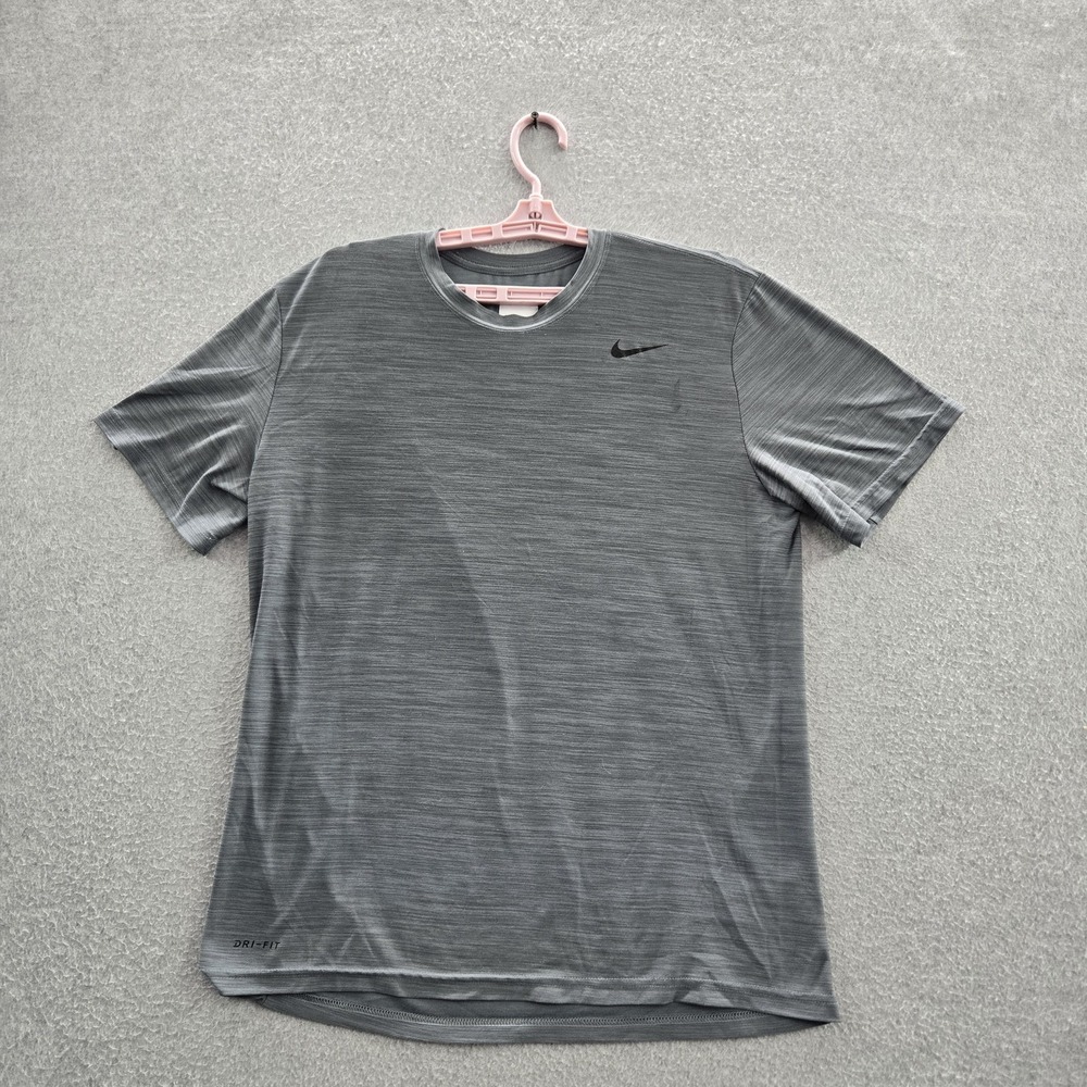 Nike Men Shirt‎ L Blue Activewear Logo Short Sleeve